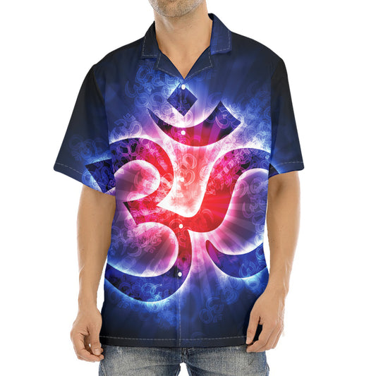 Om Sign Print Aloha Shirt