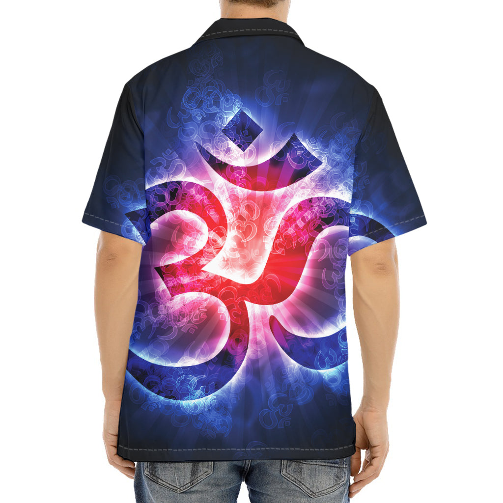Om Sign Print Aloha Shirt