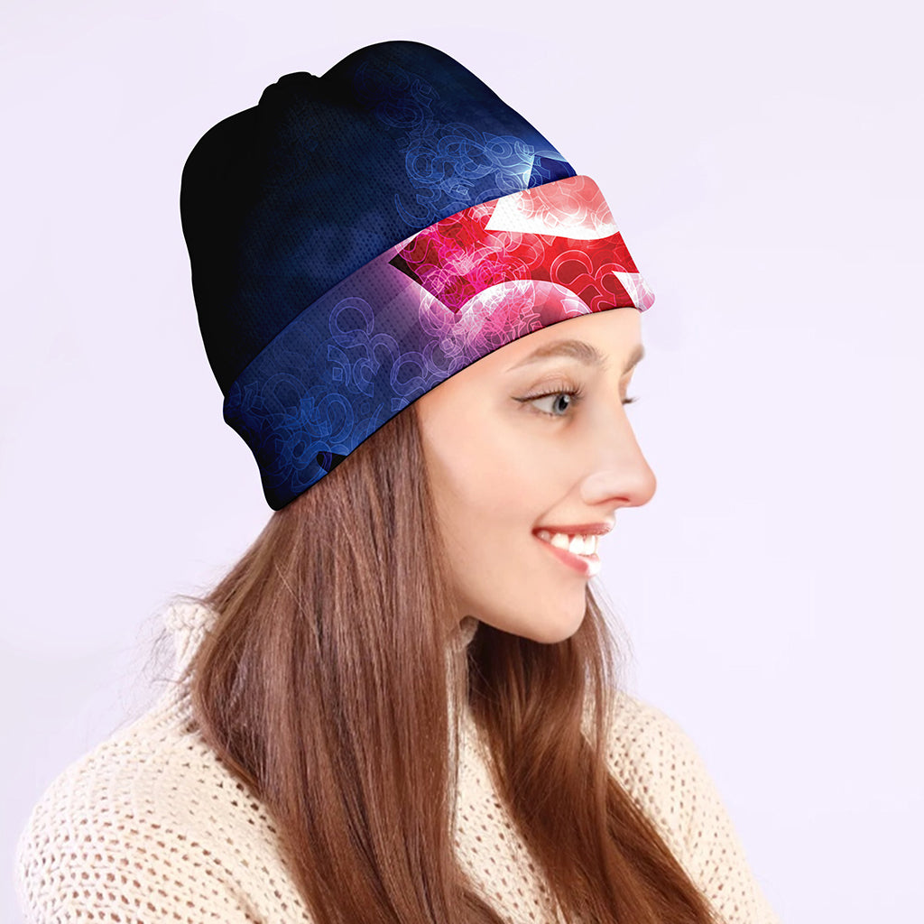 Om Sign Print Beanie