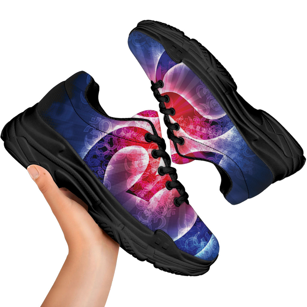 Om Sign Print Black Chunky Shoes