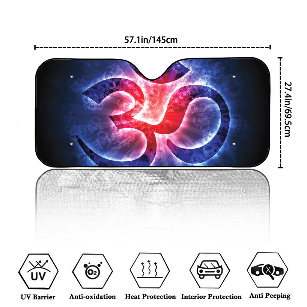 Om Sign Print Car Windshield Sun Shade
