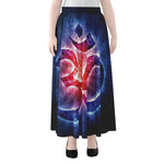 Om Sign Print Chiffon Maxi Skirt