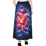 Om Sign Print Chiffon Maxi Skirt