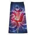 Om Sign Print Cotton Front Slit Maxi Skirt