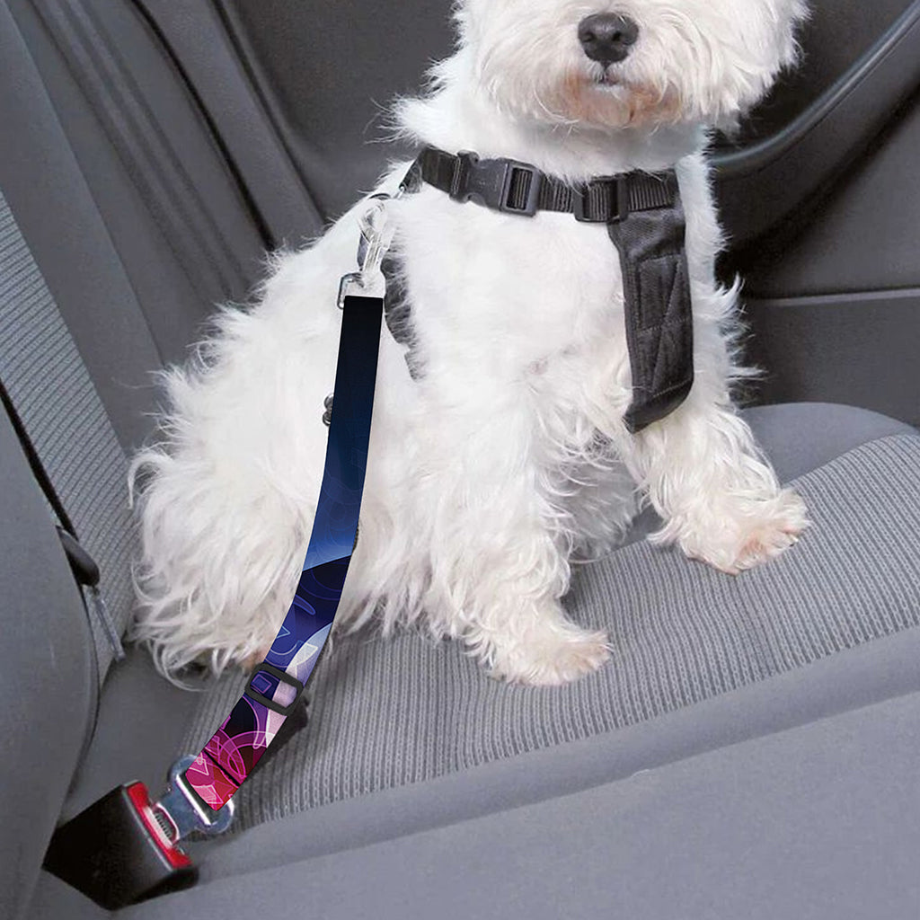 Om Sign Print Dog Seat Belt
