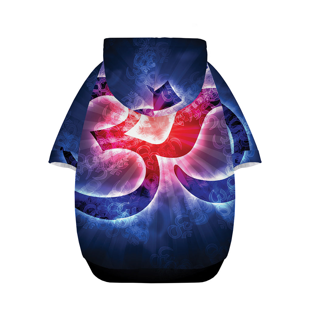 Om Sign Print Dog Zip Up Hoodie