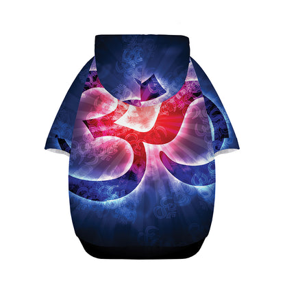 Om Sign Print Dog Zip Up Hoodie