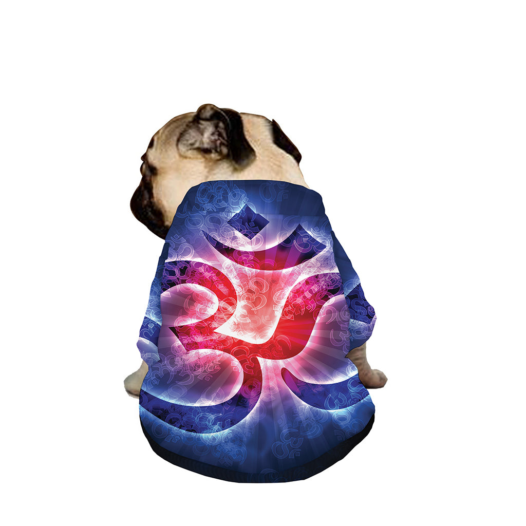 Om Sign Print Dog Zip Up Jacket