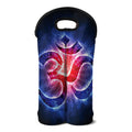Om Sign Print Double Neoprene Wine Tote