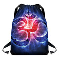 Om Sign Print Drawstring Backpack