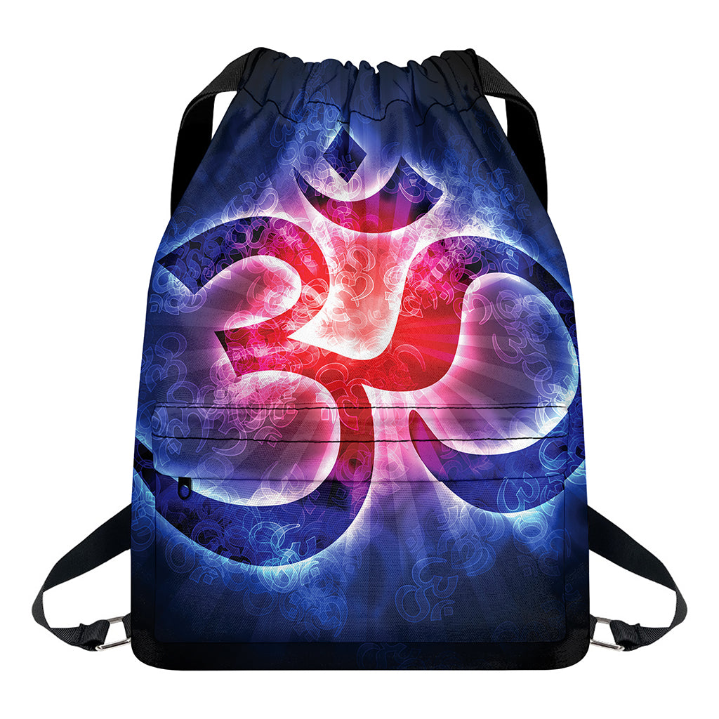 Om Sign Print Drawstring Backpack