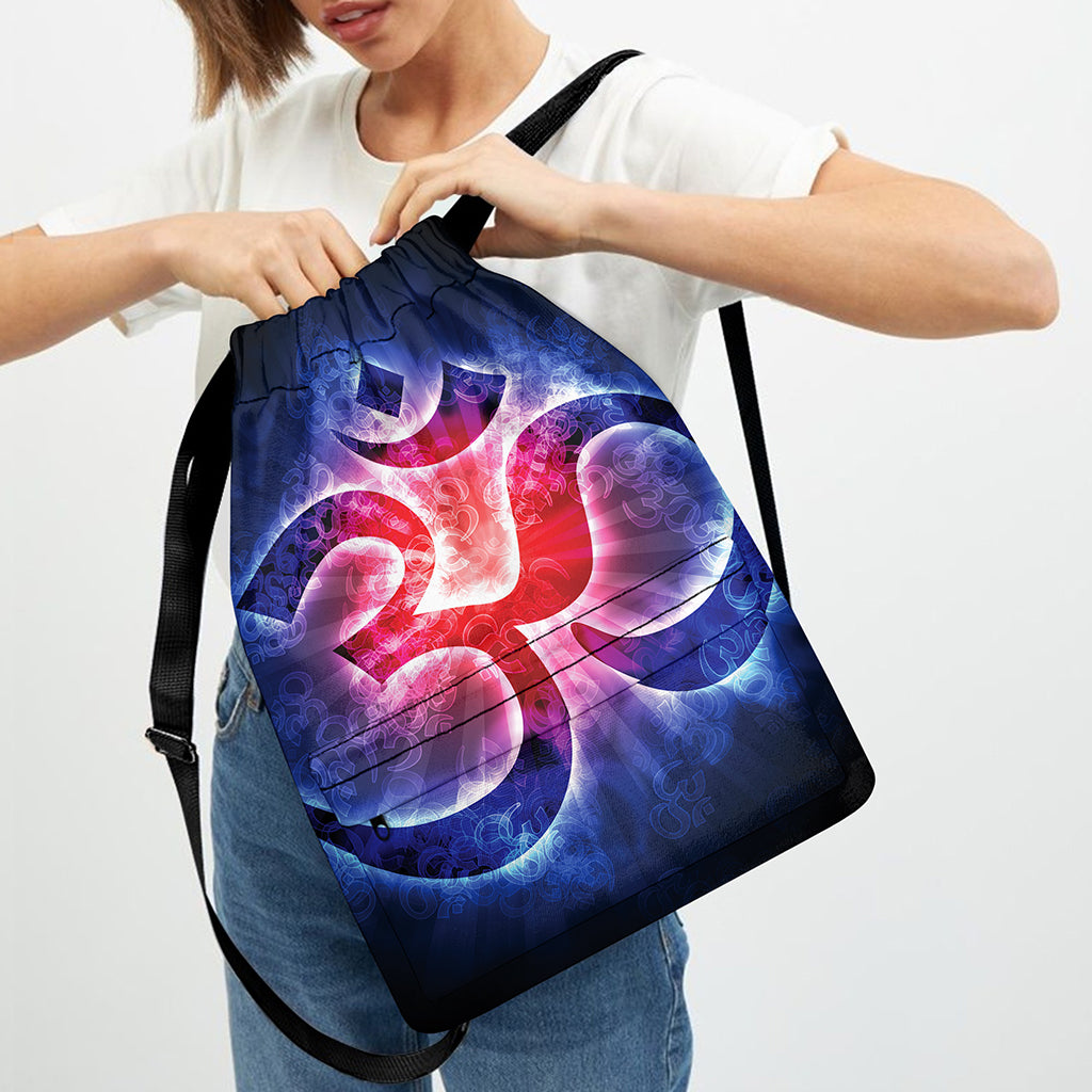Om Sign Print Drawstring Backpack