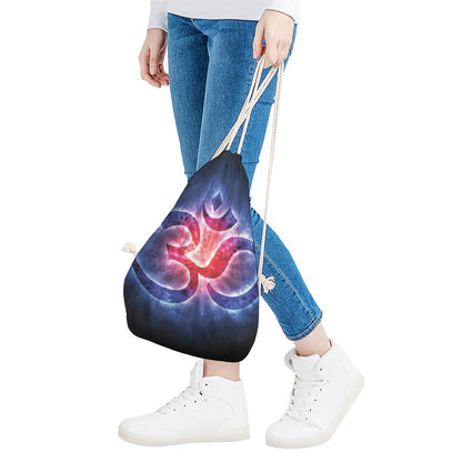 Om Sign Print Drawstring Bag