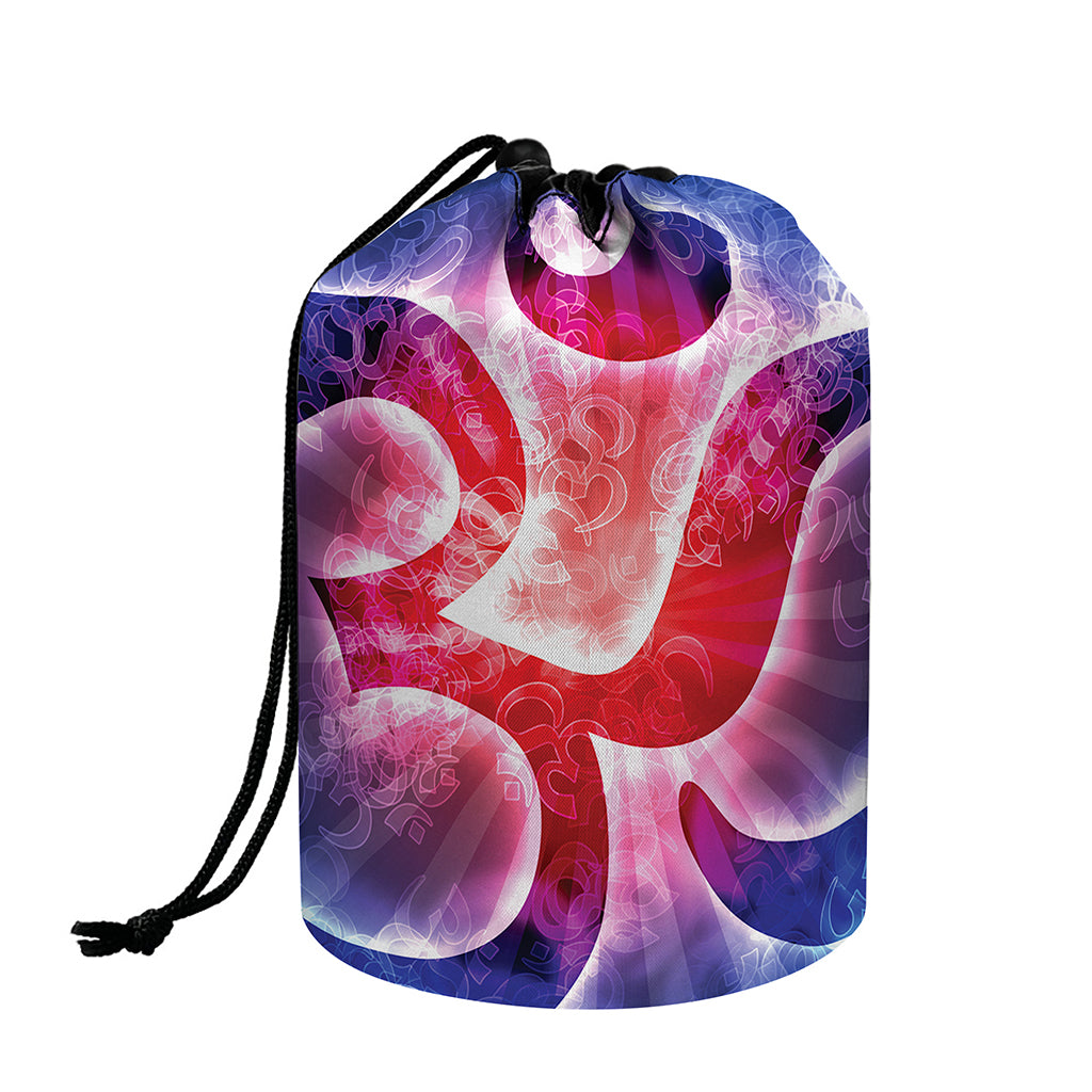 Om Sign Print Drawstring Makeup Bag