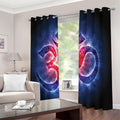 Om Sign Print Extra Wide Grommet Curtains