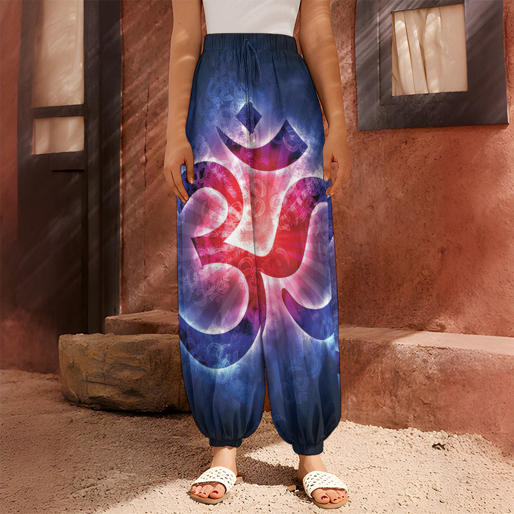 Om Sign Print Harem Pants