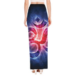 Om Sign Print High Slit Maxi Skirt