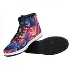 Om Sign Print High Top Leather Sneakers