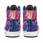 Om Sign Print High Top Leather Sneakers
