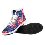 Om Sign Print High Top Leather Sneakers
