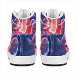Om Sign Print High Top Leather Sneakers