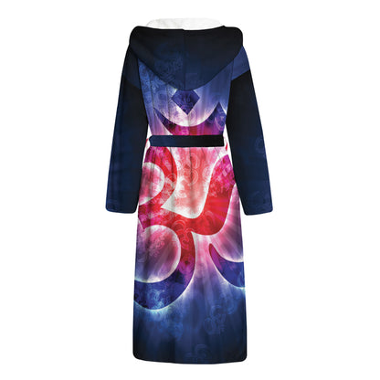 Om Sign Print Hooded Bathrobe