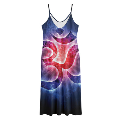 Om Sign Print Jersey Midi Cami Dress