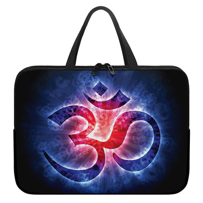 Om Sign Print Laptop Sleeve With Handle
