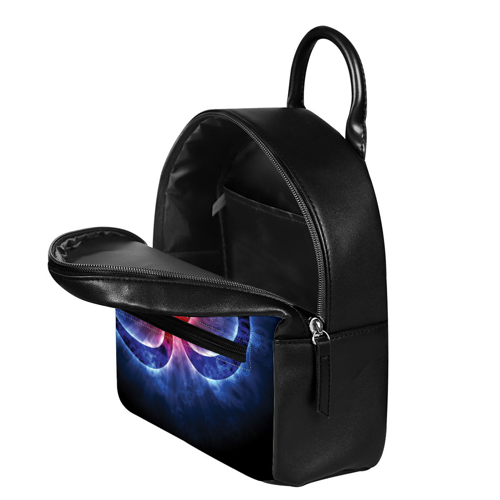 Om Sign Print Leather Backpack