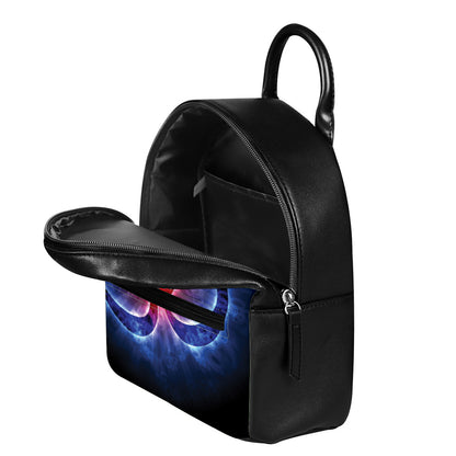 Om Sign Print Leather Backpack