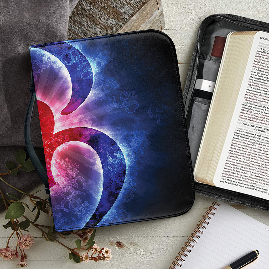 Om Sign Print Leather Bible Cover