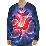 Om Sign Print Long Sleeve Baseball Jersey