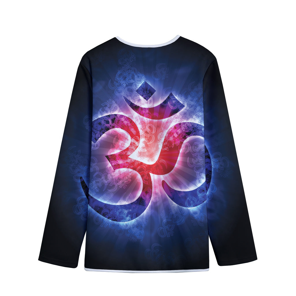 Om Sign Print Long Sleeve Short Coat