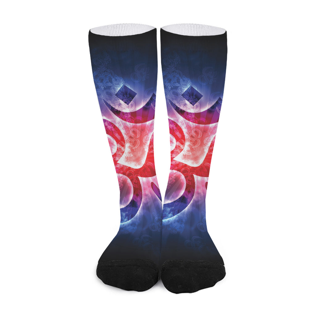 Om Sign Print Long Socks