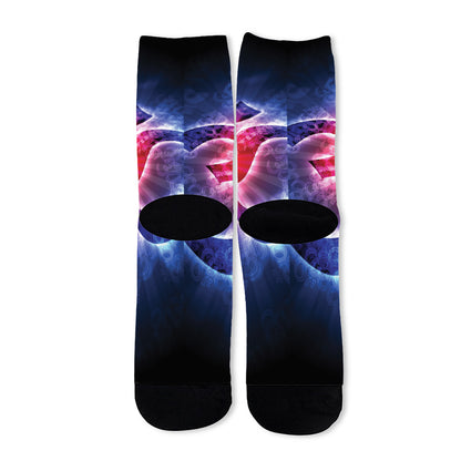 Om Sign Print Long Socks