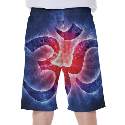 Om Sign Print Men's Beach Shorts