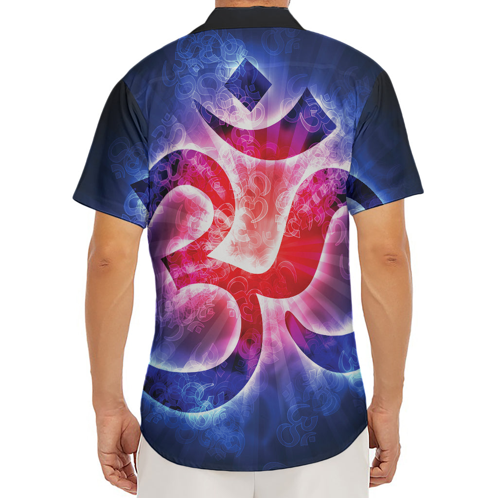 Om Sign Print Men's Deep V-Neck Shirt