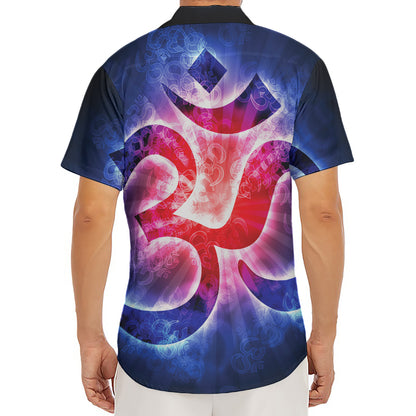 Om Sign Print Men's Deep V-Neck Shirt