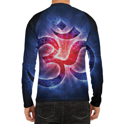 Om Sign Print Men's Long Sleeve Rash Guard