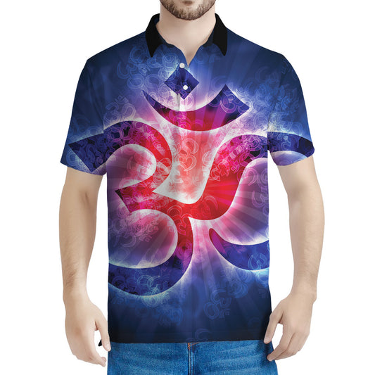 Om Sign Print Men's Polo Shirt