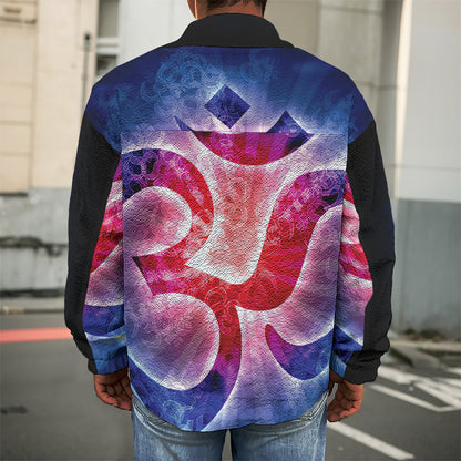 Om Sign Print Men's Shirt Jacket