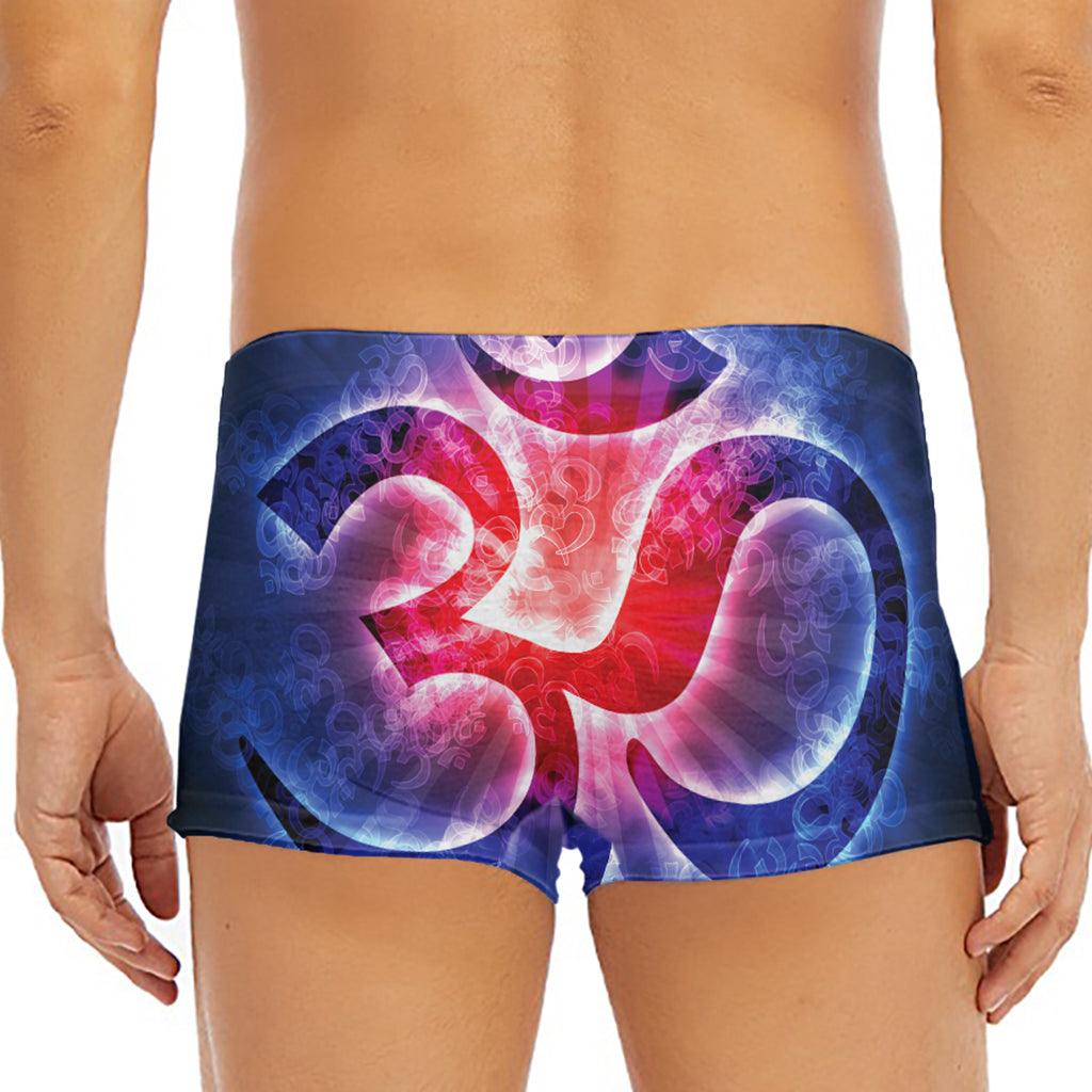 Om Sign Print Men's Short Boxer Briefs