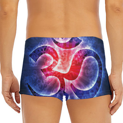 Om Sign Print Men's Short Boxer Briefs