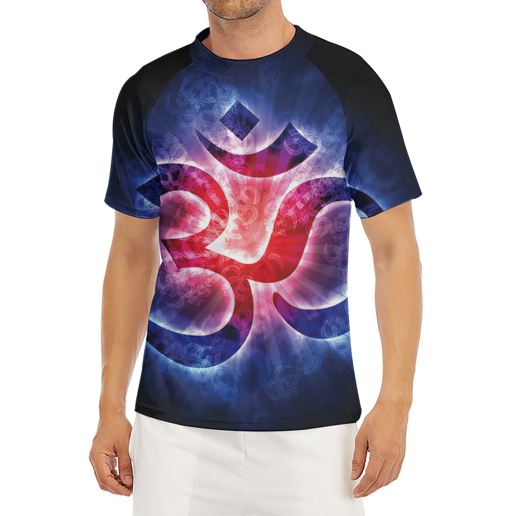 Om Sign Print Men's Short Sleeve Rash Guard