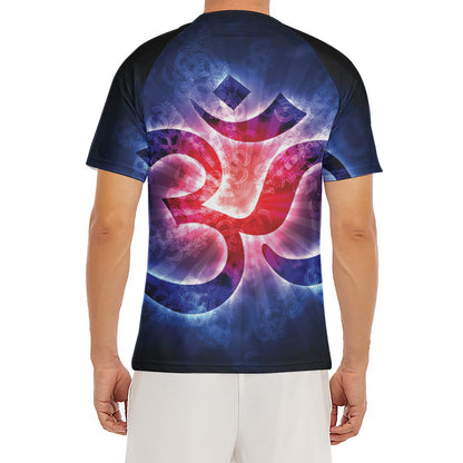 Om Sign Print Men's Short Sleeve Rash Guard