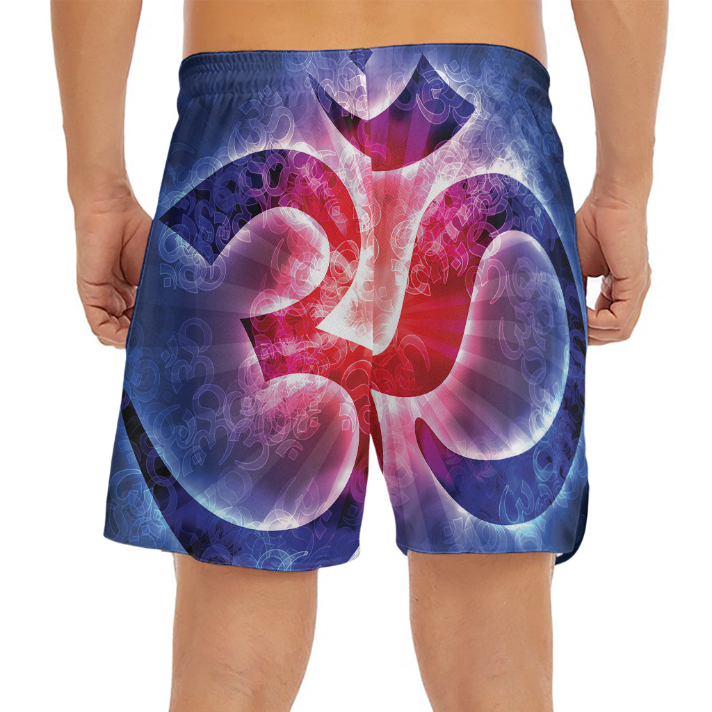 Om Sign Print Men's Split Running Shorts