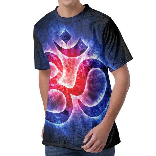 Om Sign Print Men's Velvet T-Shirt