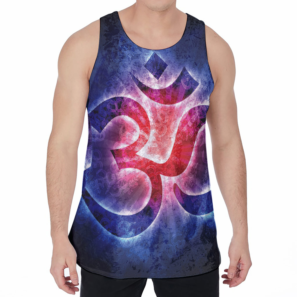 Om Sign Print Men's Velvet Tank Top