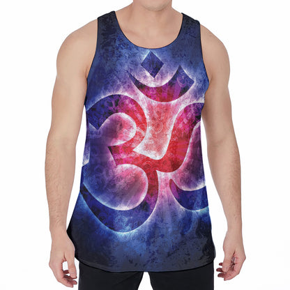 Om Sign Print Men's Velvet Tank Top