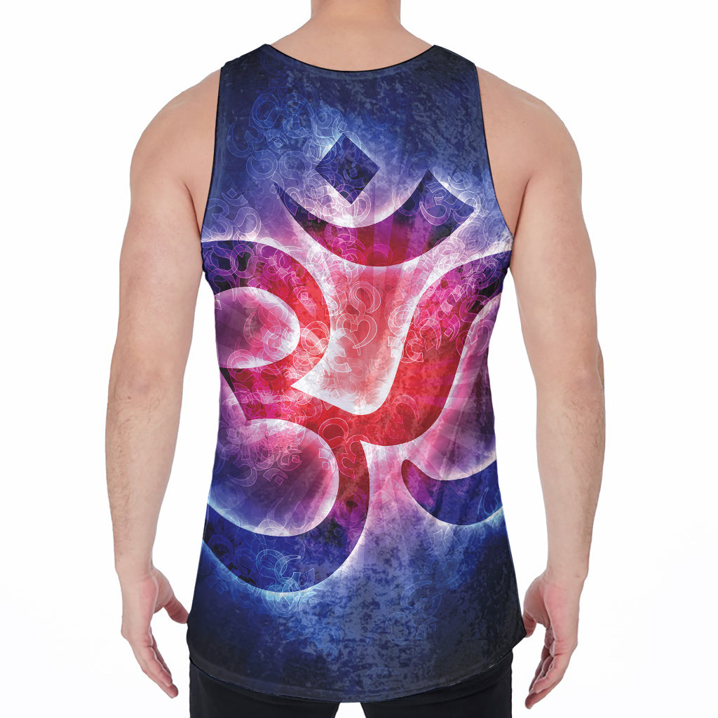 Om Sign Print Men's Velvet Tank Top